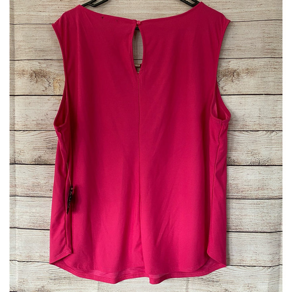 AUW Pink Sleeveless Criss-Cross Strappy V-neck Tank Top Shirt 2X Plus NWT - Picture 7 of 7